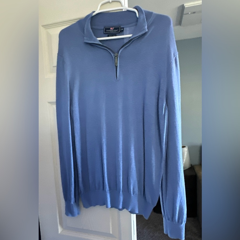 Vineyard Vines Men's Light Blue Zip-Up Sweater